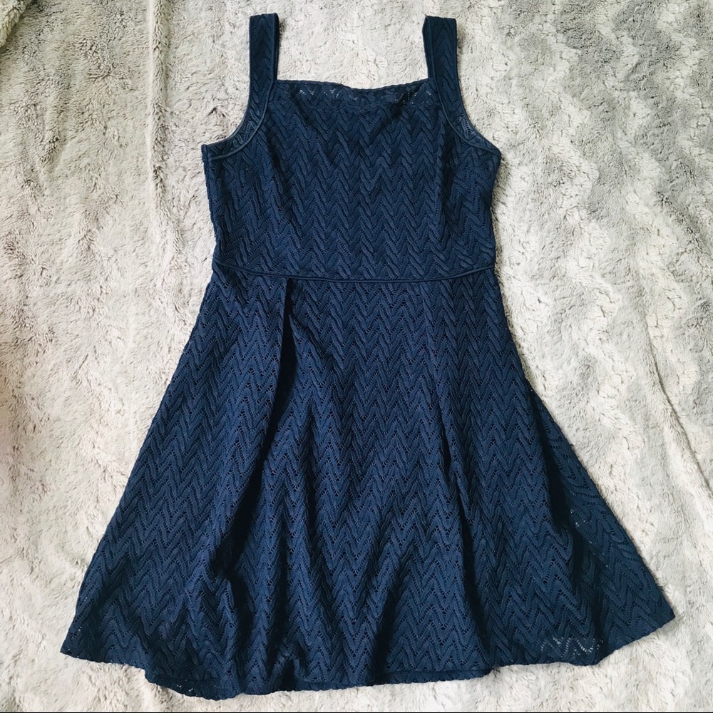 Mixt by Heidi Weisel fit and flare navy blue dress